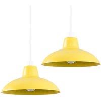 Civic Pair of Yellow Ceiling Pendant Shade