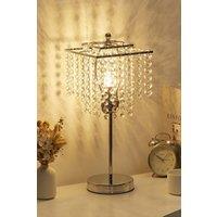 Small Crystal Table Lamp with Round Base