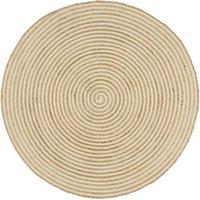 Handmade Rug Jute with Spiral Design White 90 cm