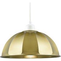 Modern Satin Gold Pendant Lighting Shade with Domed Shape and Outer Trim Lip