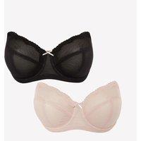 DD+ 2 Pack Non-Padded Strapless Bra