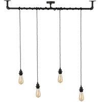 Luiggi Industrial 4 Way Black Ceiling Light Low Hanging Pendant