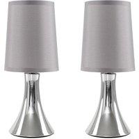 Trumpet Pair of Silver Table Lamp