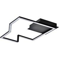 Modern Designer Thin Profile Strip LED Ceiling Lighting Fitting in Matt Black