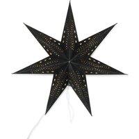 Christmas 60cm Black Velvet Star Plug In Lit Tree Topper Or Wall Light