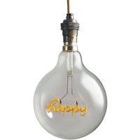 Worded Happy B22 Globe Bulb