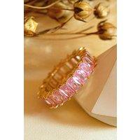 Gold Stacking Ring With Pink Stones