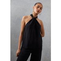 Viscose Nylon Twist Halter Neck Top