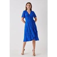 Debut London by Coast Lace Angel Sleeve Wrap Dress