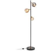 Mid Century Floor Lamp Modern Freestanding Lamp w/ 3 Glass Globe Lampshades