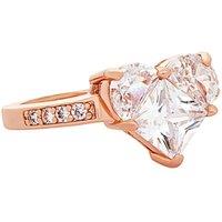 Rose Gold Plated Heart Cubic Zirconia Ring