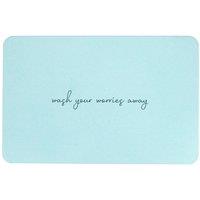 Wash Your Worries Away Aqua Blue Stone Non Slip Bath Mat