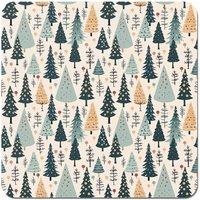 Boho Inspired Christmas Tree Pattern Coasters - Set of 4