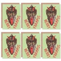 Christmas Cards Krampus Anti Santa Funny Devil Merry Krampus Greeting Cards With Envelopes Pack of 6