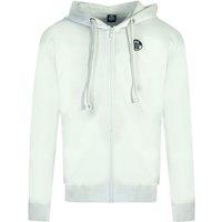 Logo White Zip Hoodie