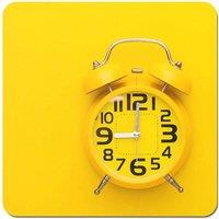 Yellow Alarm Clock Coasters - Set of 4