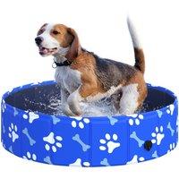 Dog Swimming Pool Foldable Pet Bathing Shower Tub Padding Pool Dia 80cm S