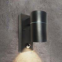 Outdoor PIR Sensor Down Wall light Black IP44 (GU10 5W included)