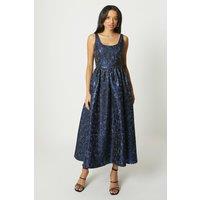 Debut London by Coast Animal Jacquard Scoop Neck Midi Dress