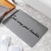 Soak Away Your Troubles Grey Stone Non Slip Bath Mat