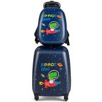 2PCS 12" 16" ABS Kids Suitcase Backpack Luggage Set School Travel Lightweight