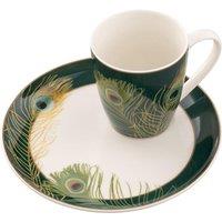 'Peacock' Feather Mug & Tray Set