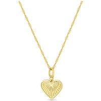 Simply Silver Gold Plated Sterling Silver 925 Etched Heart Necklace