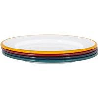 White Enamel Side Plates 20cm 4 Colours