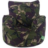 Cotton Green Army Camo Bean Bag Arm Chair Toddler Size