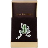 Rhodium Plated Green Frog Brooch - Gift Boxed