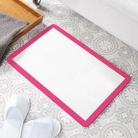 Pink Border Stone Non Slip Bath Mat