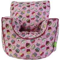 Cotton Pink Cupcake Bean Bag Arm Chair Toddler Size