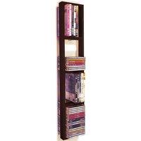 'Iris' - Wall Mounted 76 Cd / 32 Dvd / Blu Ray Storage Frame Shelf - Brown