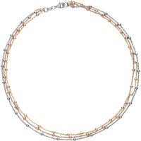 Silver Collarette 3 Row Bead Chain Necklace 1.1mm 14" - GVCL001