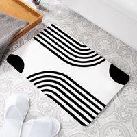 Abstract Lines Stone Non Slip Bath Mat