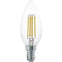 LED E14 Clear C35 Lightbulb 2700K - Pack of 4