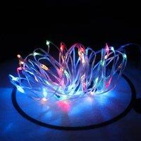 10M Waterproof Fairy Outdoor Garden Christmas String Lights, RGB, Powered by 3 x AA batteries, IP65