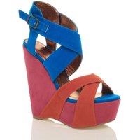 High Wedge Heel Strappy Sandals