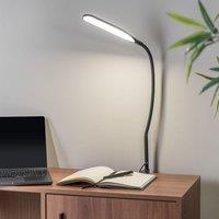 Daylight Adjustable Reading Task LED Desk Lamp With Clamp in Black