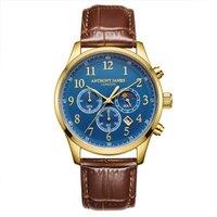 Hand Assembled Moonphase Chronograph Gold Blue Watch