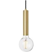 Sleek Edison Cylinder Cord Set ES E27 Bulb Holder, Brass & Fabric Flex (for bulbs)