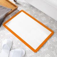 Orange Border Stone Non Slip Bath Mat