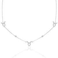 Say It With Taurus Necklace with CZ Stones - Silver | Size: 18 inches