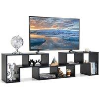 Costway 3 Pieces Free Combination TV Console Stand Modern Bookcase in Black