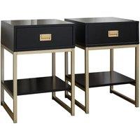 Melody Maison Pair Of One Drawer Bedside Tables - Elle Black Range