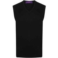 Henbury Men's Cotton Acrylic V Neck Sleeveless Sweatshirt in Navy | Size: Small