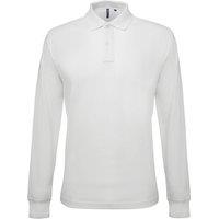 Asquith & Fox Men's Classic Fit Long Sleeved Polo Shirt in White | Size: XL