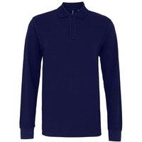 Asquith & Fox Men's Classic Fit Long Sleeved Polo Shirt in Navy | Size: Small