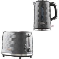 Grey 'Honeycomb Collection' Kettle & Toaster Matching Set SDA2672GE