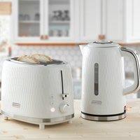 White 'Honeycomb Collection' Kettle & Toaster Matching Set SDA2671GE